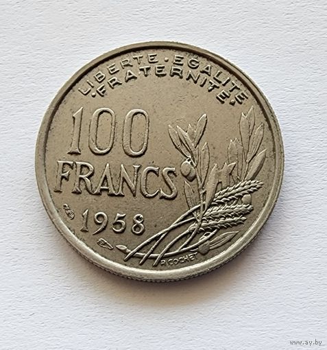 Франция 100 франков, 1958