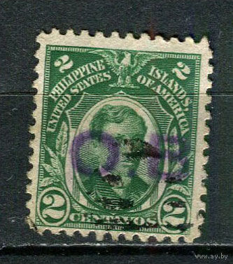 Американские колонии - Филиппины - 1931 - Хосе Рисаль 2С с надпечаткой О. В. Dienstmarken - (разновидность) - [Mi.5d] - 1 марка. Гашеная.  (Лот 5Js)-T25P1