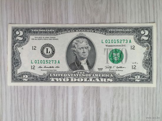 США 2 UNC 2009 г.c рубля