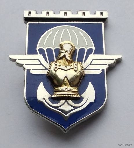 Франция. Полковой знак. 17-й парашютно-десантный инженерный полк. Тяжёлый металл.