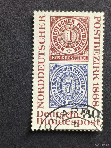 Германия 1968. 100 лет Северогерманскому почтовому округу. Полная серия