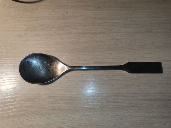Ложка, латунь в песеребрении, клейма, длина 20.5 см.