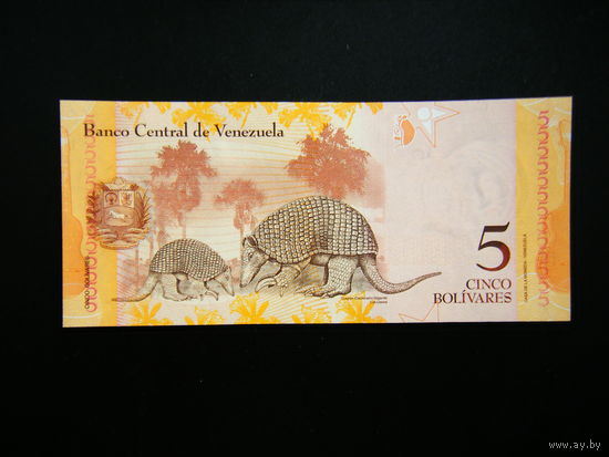 Венесуэла 5 ВОЛИВАРОВ  2014г. UNC.