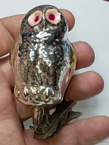 Ёлочная игрушка - Сова , СССР