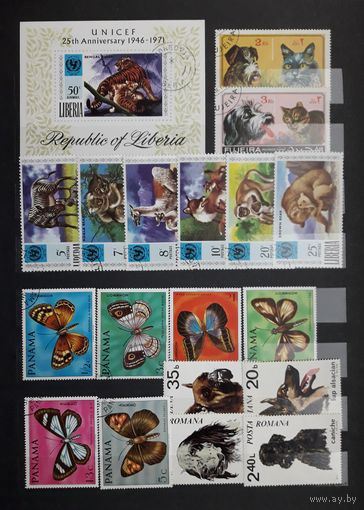 Африка,Европа,Лат.Америка 70-80-е гг. Марки.Фауна одним лотом.