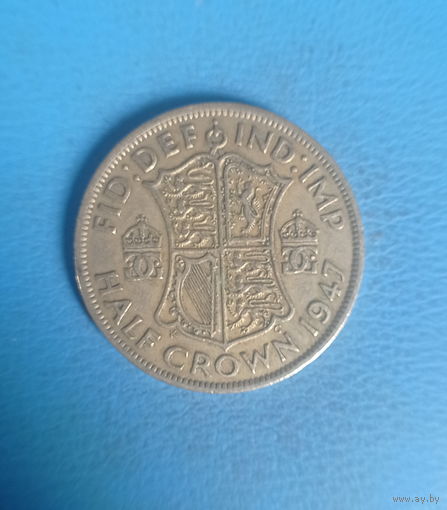 Великобритания 1/2 кроны 1947 год Георг VI с надписью IND: IMP:
