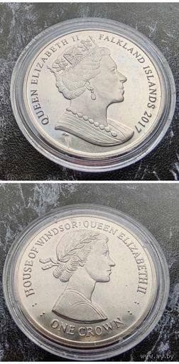 Распродажа!!! Фолклендские острова 1 крона (100 лет Виндзорам - Елизавета II) 2017 г. UNC