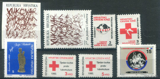 Хорватия - 1992г. - Полный годовой набор служебных марок - 8 марок - MNH. #2-Bc-48-KS-1