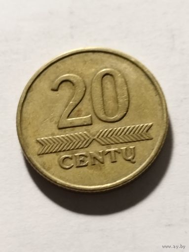 Литва 20 центов 1998