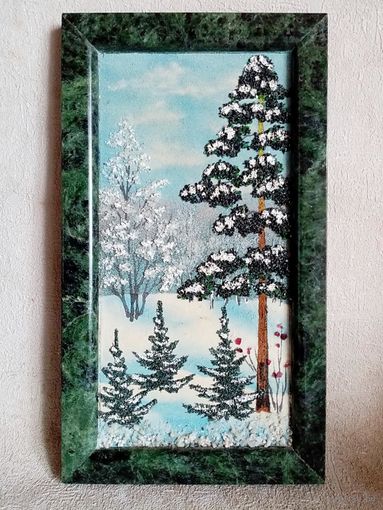 Картина из камня на камне 13 х 23,5 см