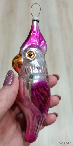 Елочные игрушки, стекло, попугай