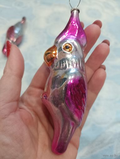 Елочные игрушки, стекло, попугай