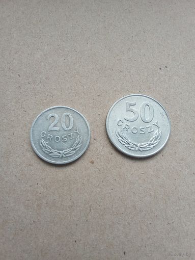 Польша 20,50 грошей 1976,1986 г. Хорошее состояние!!!