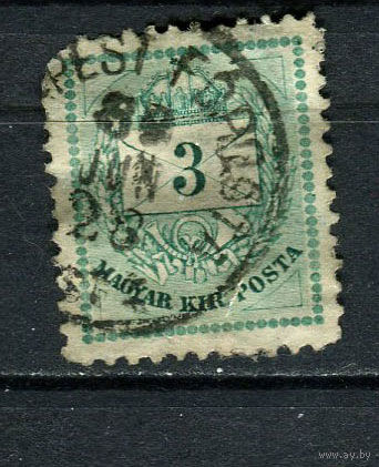 Венгрия - 1881 - Письмо 3К (перф. 11 1/2) - (есть тонкое место) - [Mi.22A] - 1 марка. Гашеная.  (Лот 27EP)-T2P4