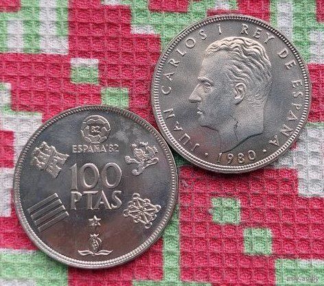 Испании 100 птас 1980 года, UNC. Чемпионат Мира по футболу 1982 года. Хуан Карлос. Предложи свою цену или обмен!