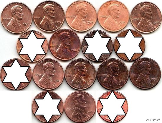 США 1 цент - на выбор