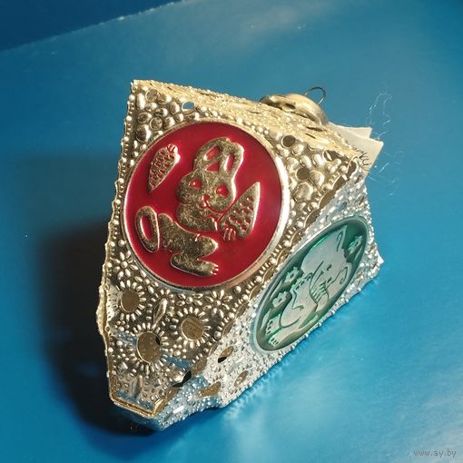 Елочная новогодняя игрушка СССР Фонарик из набора Бременские музыканты