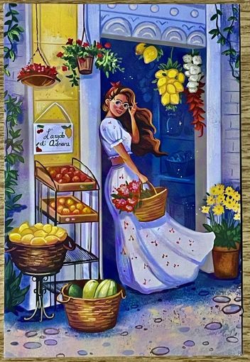 Посткроссинг. Открытка подписана с маркой. Прошла почту