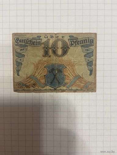 10 пфенингов (нотгельды) г. Германия.-1412