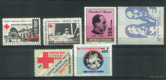 Хорватия - 1993г. - Полные серии, служебные марки - 6 марок - MNH. #2-Bc-48-KS-2