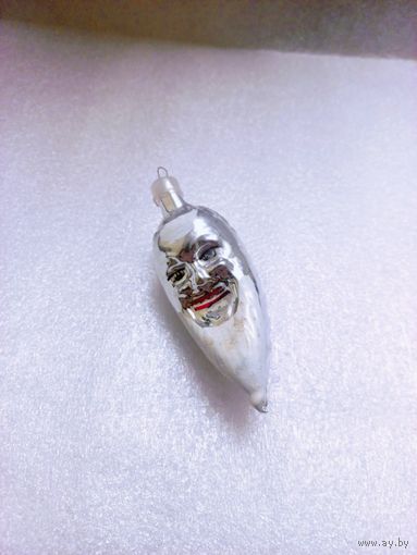 Елочная старая игрушка "Дед Мороз" (под реставрацию, СССР, конец 1950-ых - начало 1960-ых)