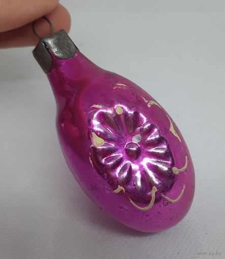 Ёлочная игрушка Маргаритка, стекло. СССР