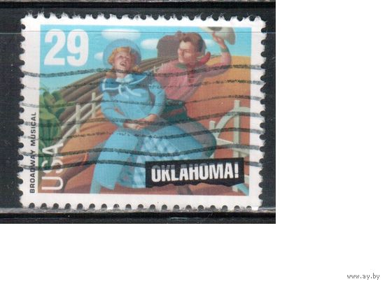 США-1993, (Мих.2347) ,  гаш., Мюзикл "Оклахома" (одиночка)