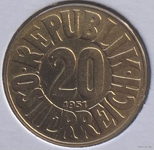 Австрия 20 грошей 1951 г. В холдере
