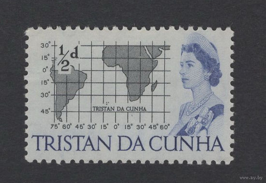 Тристан да Кунья /Tristan da Cunha 1965** Карта География Елизавета II