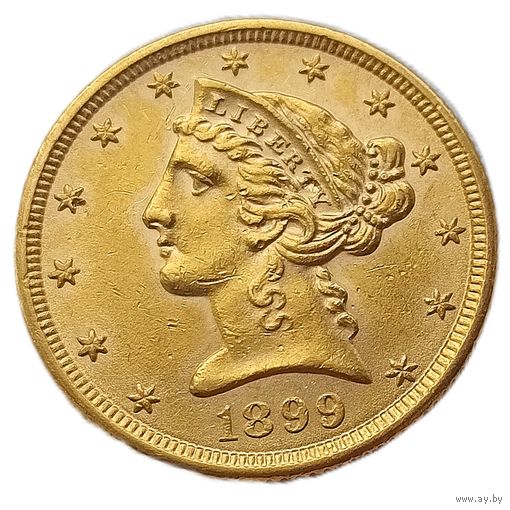 5 долларов США 1899г.
