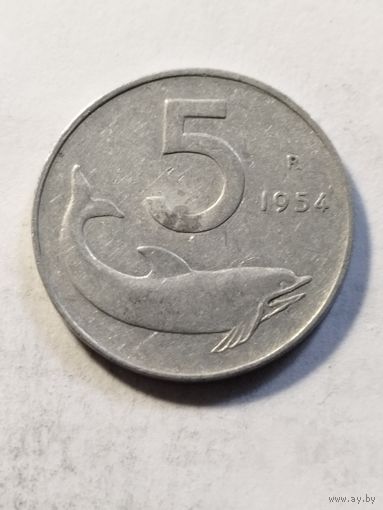 Италия 5 лир 1954