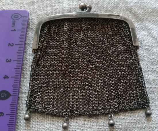 С РУБЛЯ! Старинный серебряный кошелёк, до 1917 года! Ag 84*