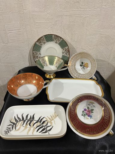 Посуда Фарфор Сервизы Чашки Кружки Блюдца Сливочники Заварники Германия GDR Kahla ГДР СССР Клейма
